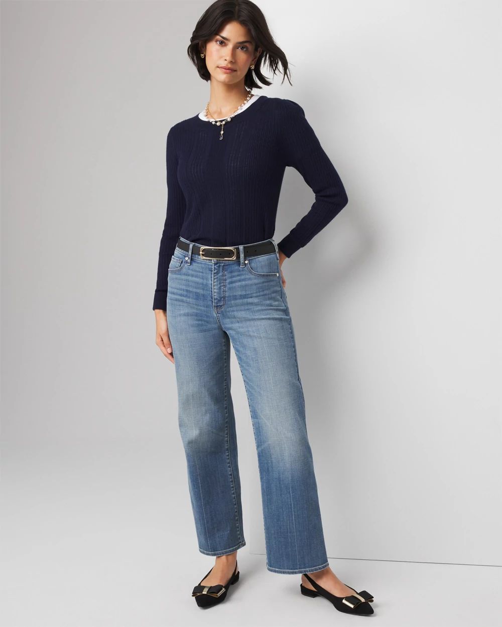 Wide Leg Cropped Jean White House Black Market
